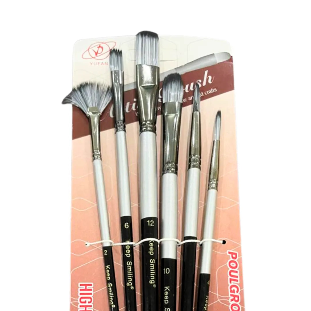 Set of 6 - Mix Art Brushes