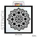 6x6 inch floral mandala stencil for painting, crafting, and DIY projects