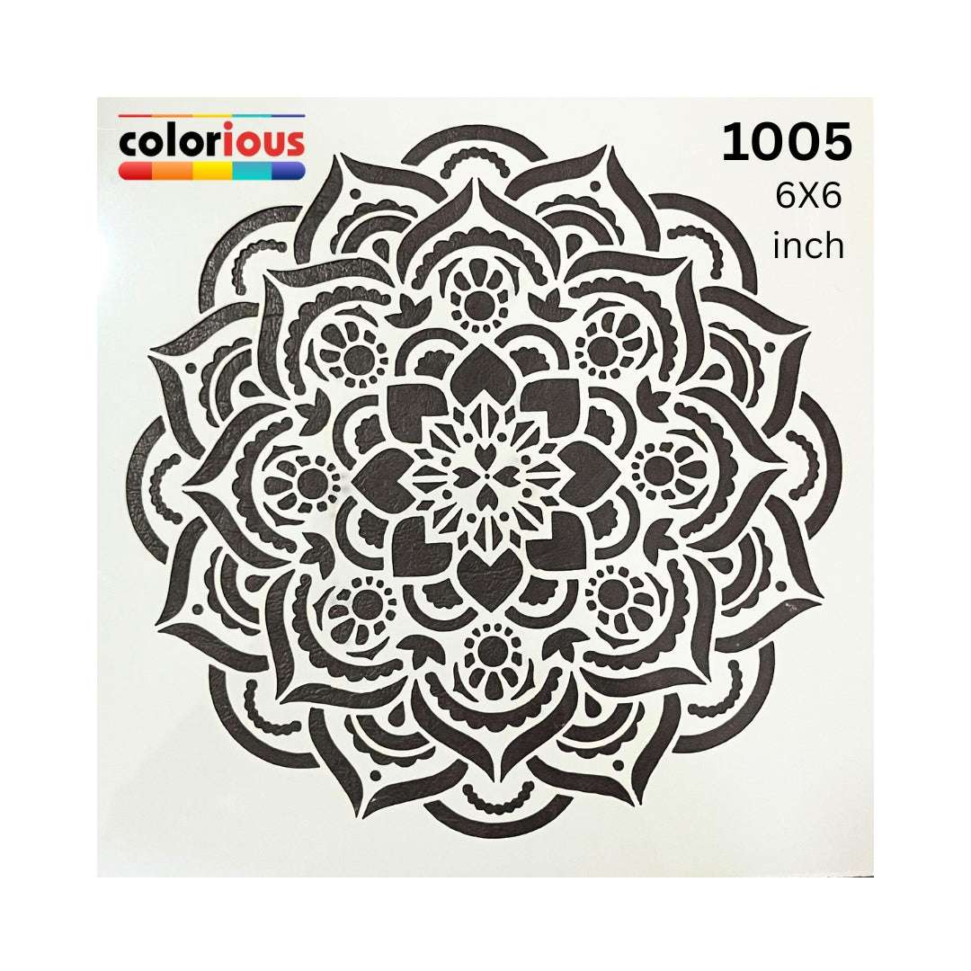 Peaceful Spiral Mandala Stencil 6x6 #1005