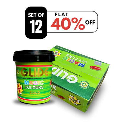 Glide Magic Colours Gold water-based paint set of 12, 40% off