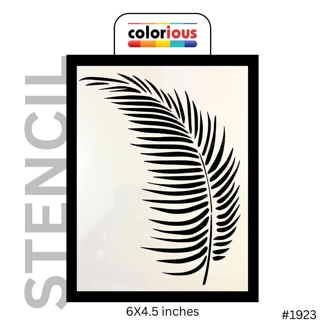 Palm leaf stencil 6x4.5 inches for wall art, crafts, and DIY decor projects