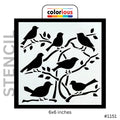 6x6 inch bird and branch stencil for painting, crafting, DIY projects, #1151