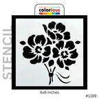 6x6 inch floral stencil with peony design, reusable craft template for painting and DIY projects