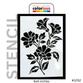 6x4 inch floral stencil with peony design, reusable craft template for painting and DIY projects