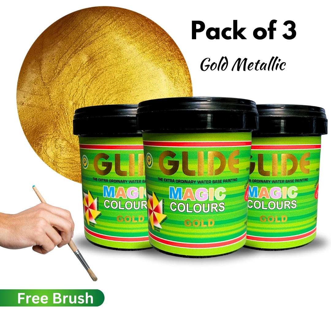 Glide Magic Colours Glitter Metallic Paint (100g / 500g / 1kg)