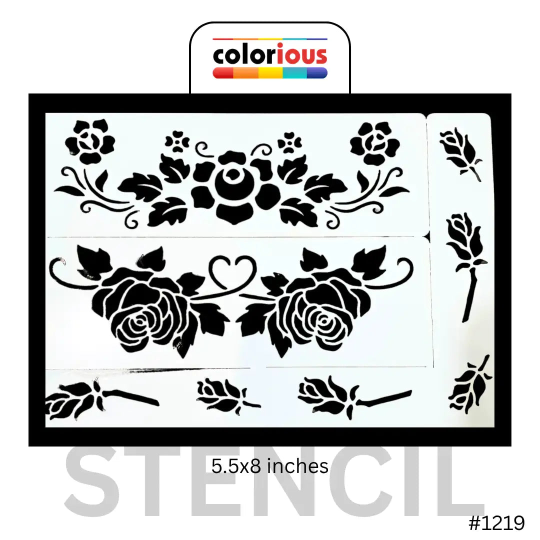 Flower Stencil 4 pcs for fabric painting and DIY