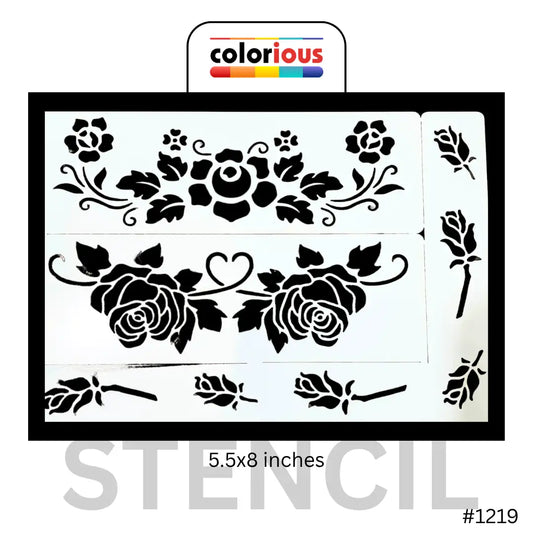 Flower Stencil 4 pcs for fabric painting and DIY