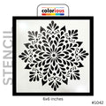 6x6 inch floral stencil with intricate mandala design for crafting and painting projects
