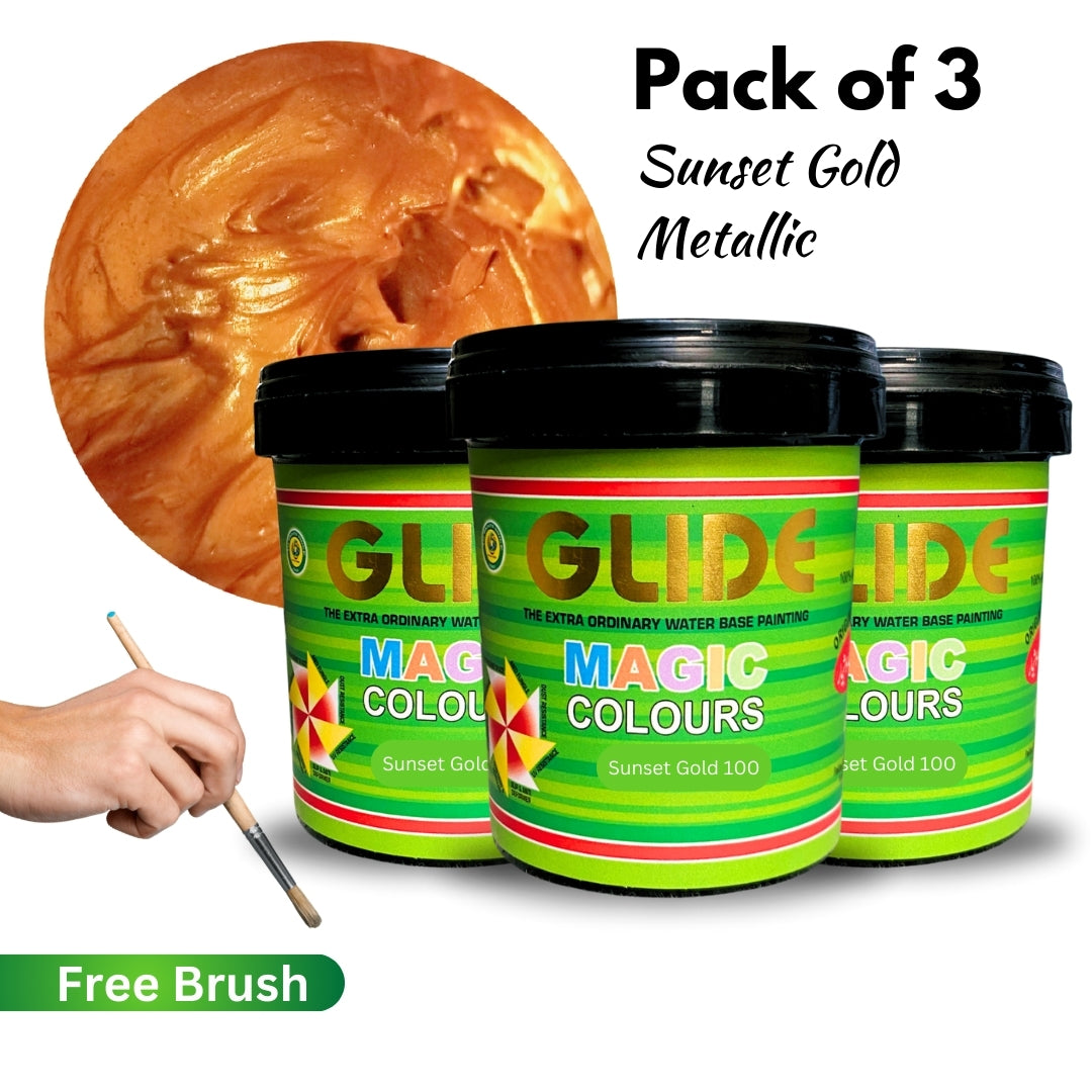 Glide Magic Colours Glitter Metallic Paint (100g / 500g / 1kg)