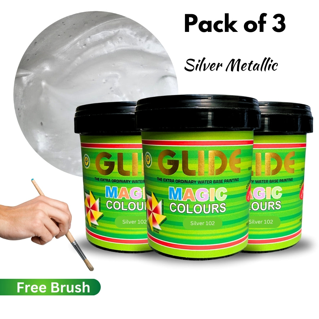 Glide Magic Colours Glitter Metallic Paint (100g / 500g / 1kg)