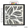 6x6 inch tropical leaf stencil for wall art and crafts, reusable design #1058