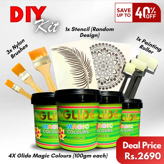DIY Kit | 4x Glide, 3x Nylon Brushes, 1x Stencil & 1x Roller