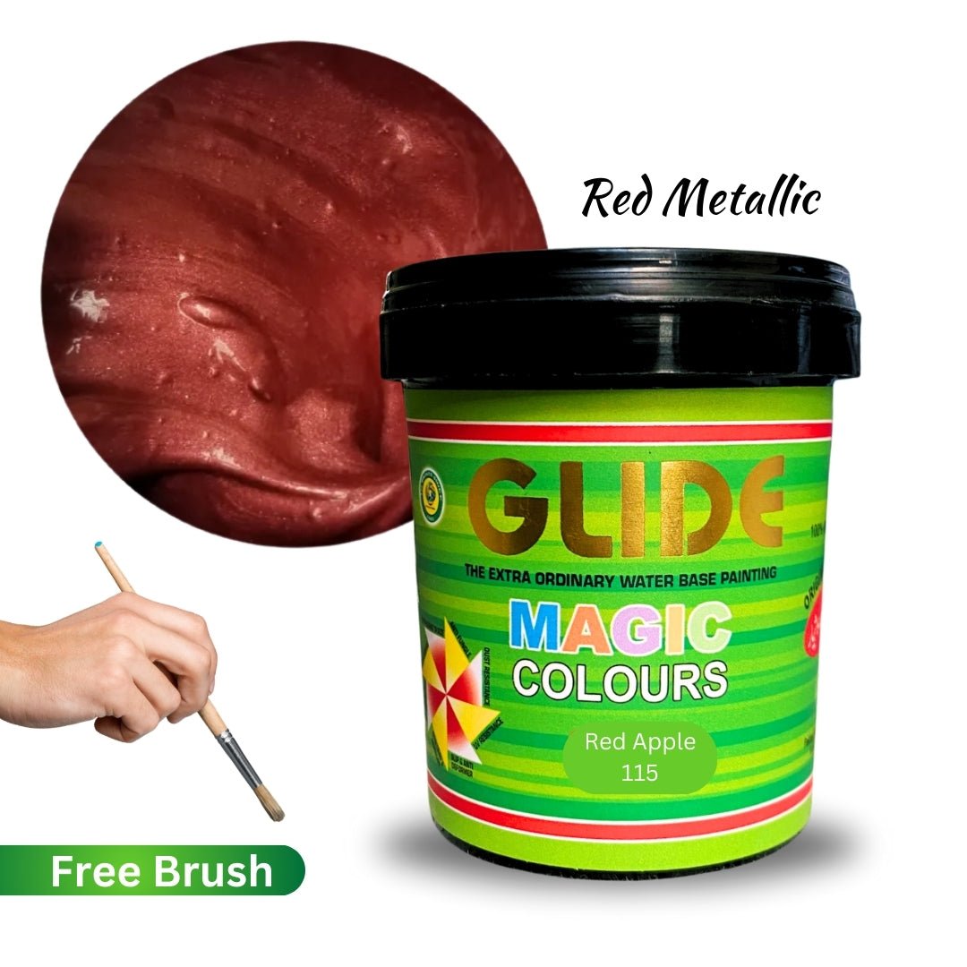 Glide Magic Colours Glitter Water Based Metallic Paint | All Colors Avaiable with Free Brush - Colorious Store