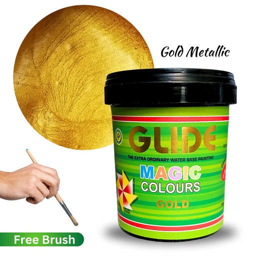 Glide Magic Colours Glitter Water Based Metallic Paint | All Colors Avaiable with Free Brush - Colorious Store