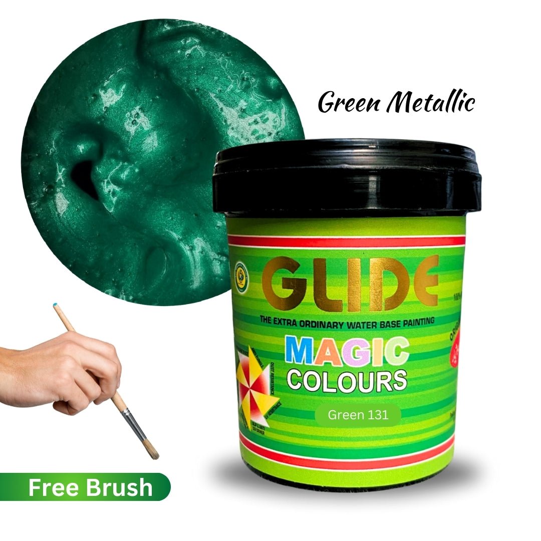 Glide Magic Colours Glitter Water Based Metallic Paint | All Colors Avaiable with Free Brush - Colorious Store