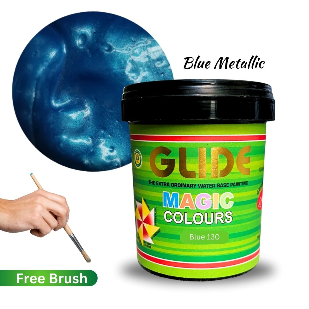 Glide Magic Colours Glitter Water Based Metallic Paint | All Colors Avaiable with Free Brush - Colorious Store