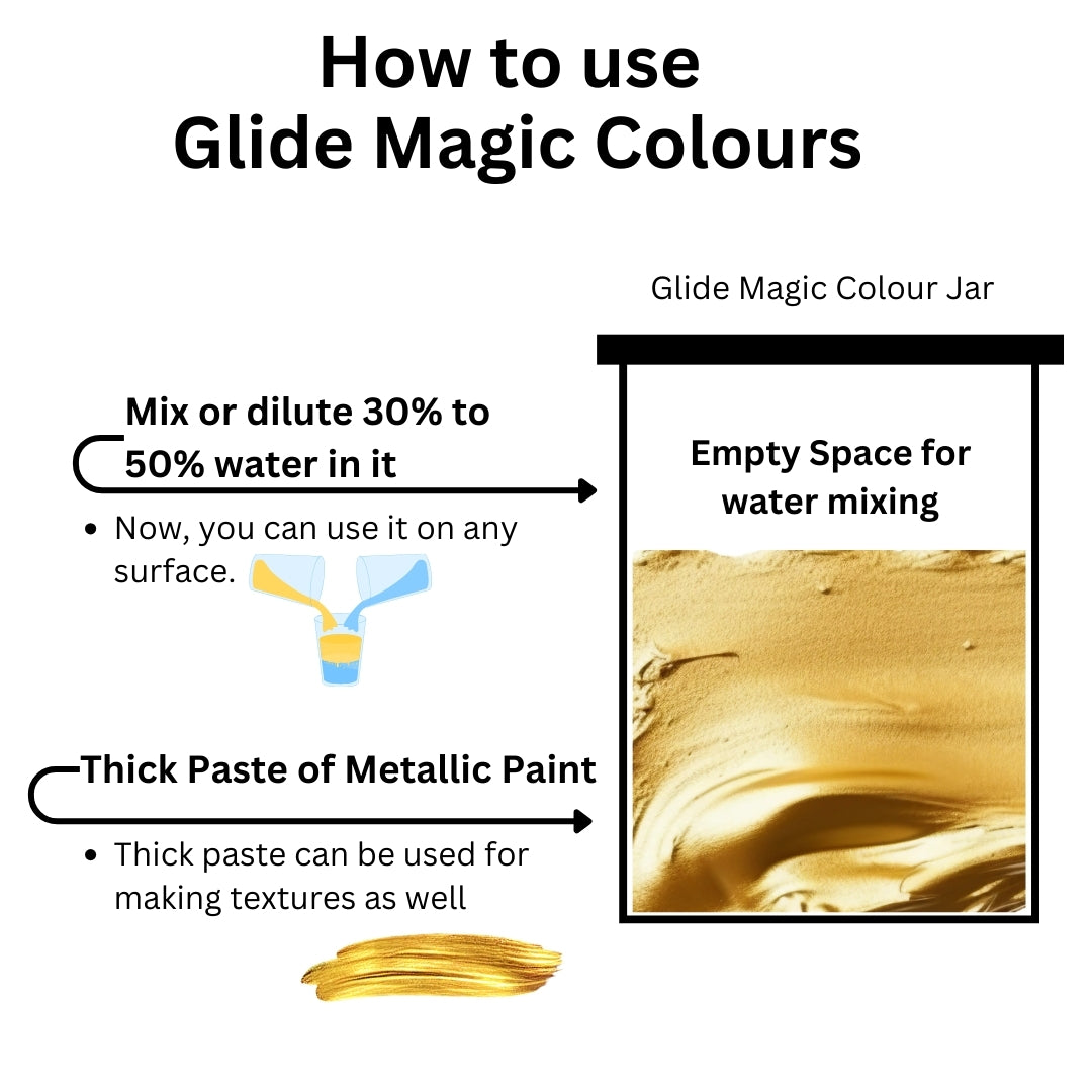 Glide Magic Colours Glitter Metallic Paint (100g / 500g / 1kg)